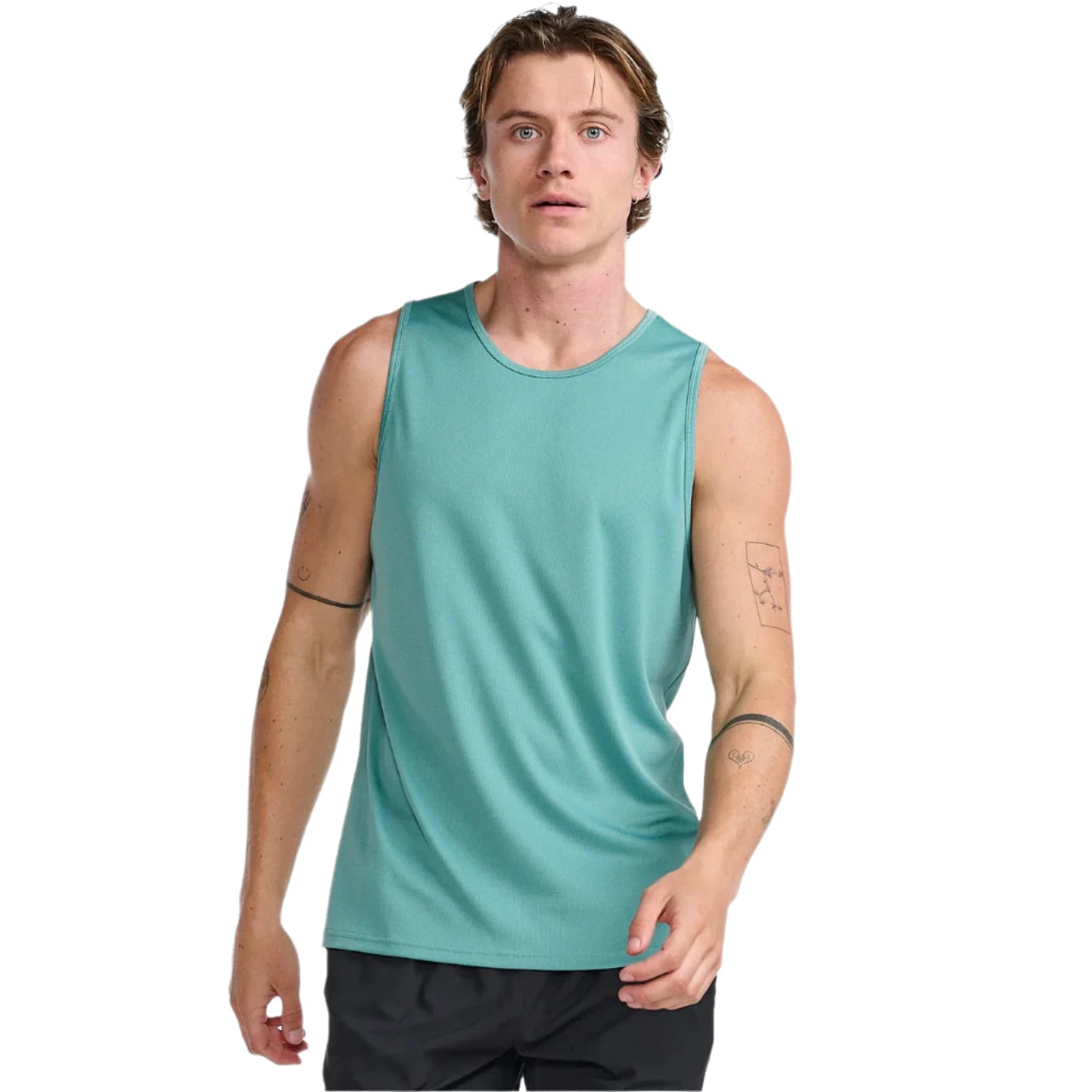 Light Green 2XU Aero Running Tank for Men