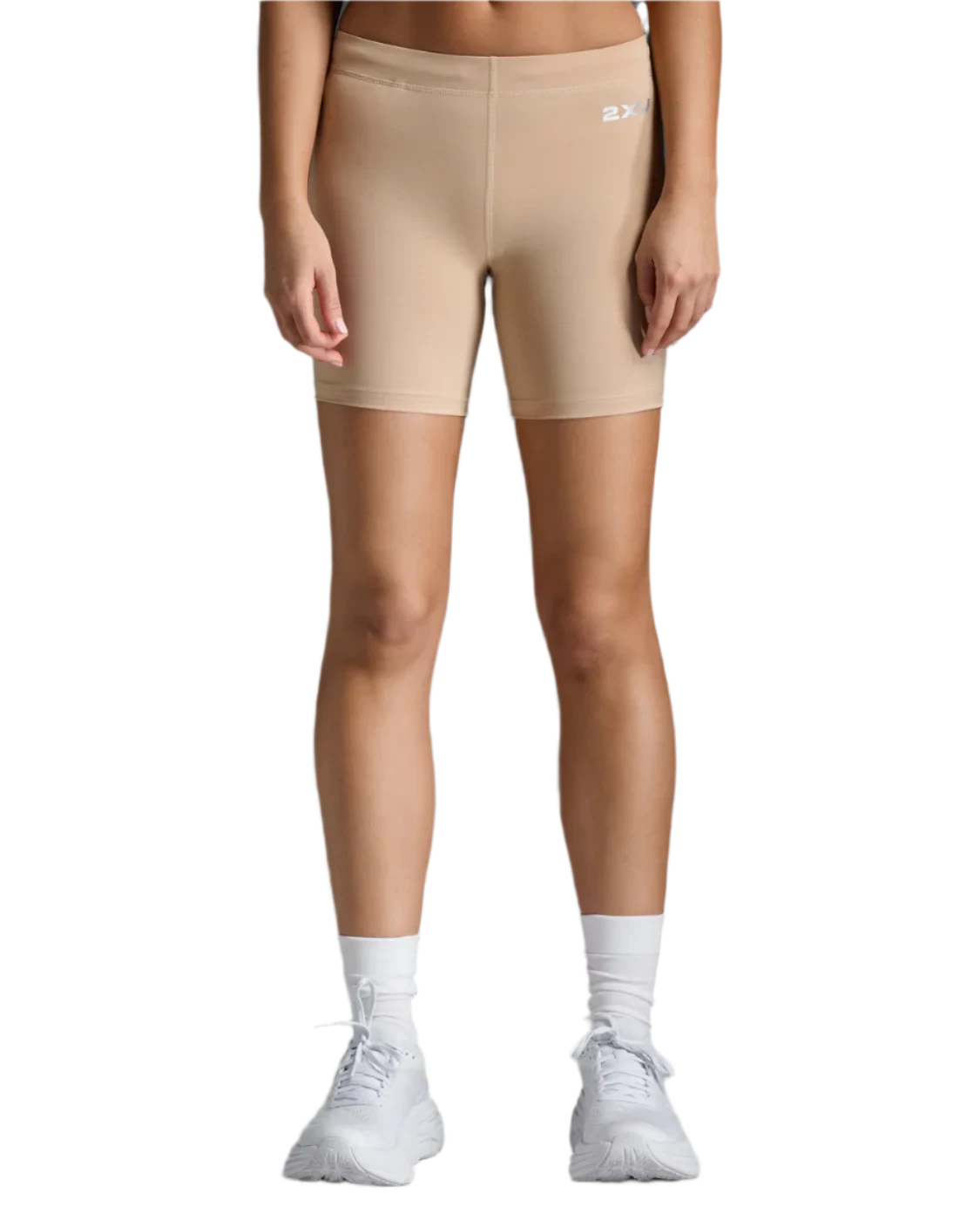 Beige 2XU Core Compression 5 Inch Game Day Shorts - Womens