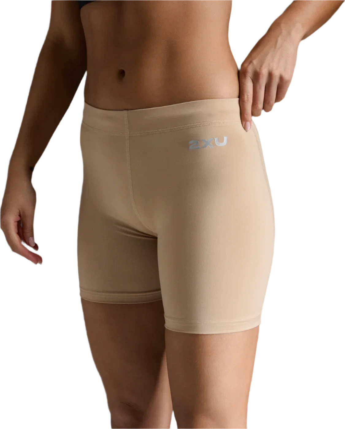 Beige 2XU Core Compression 5 Inch Game Day Shorts - Womens