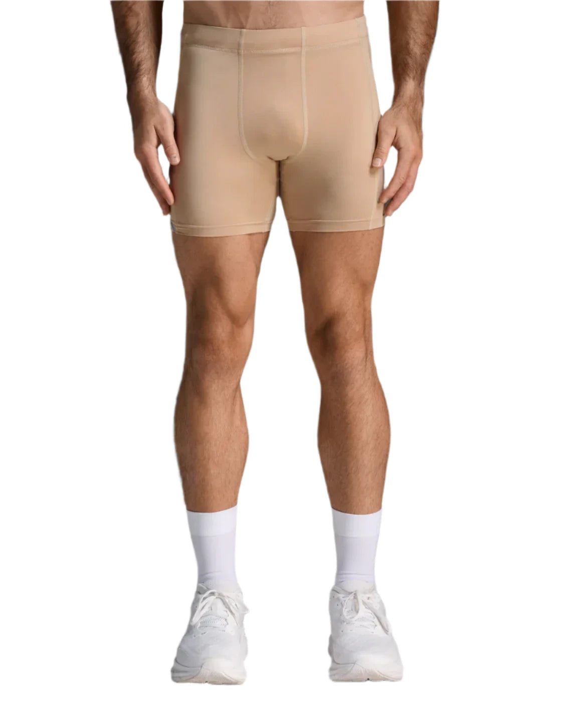 Beige 2XU Core Compression Half Shorts for Men