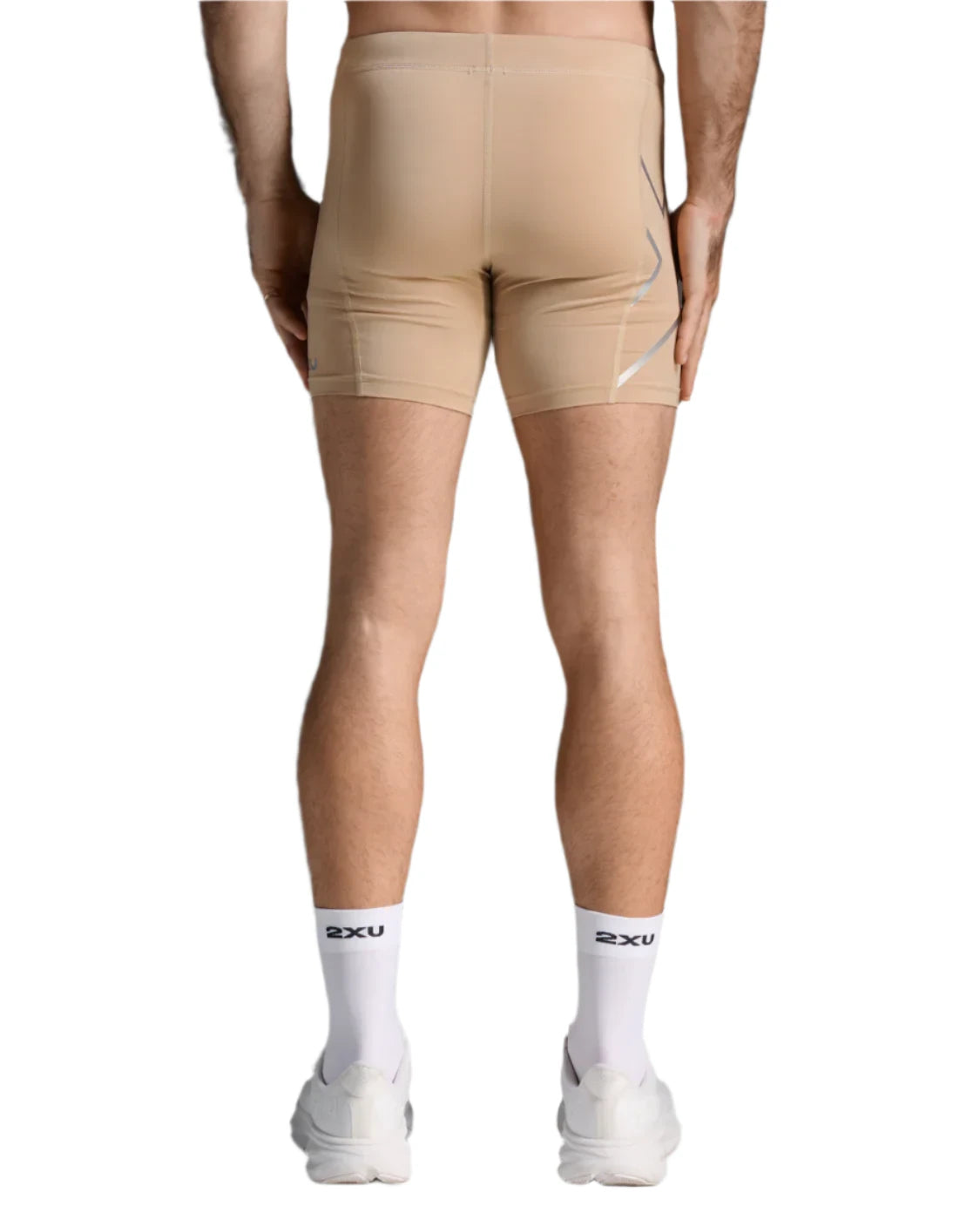 Beige 2XU Core Compression Half Shorts for Men