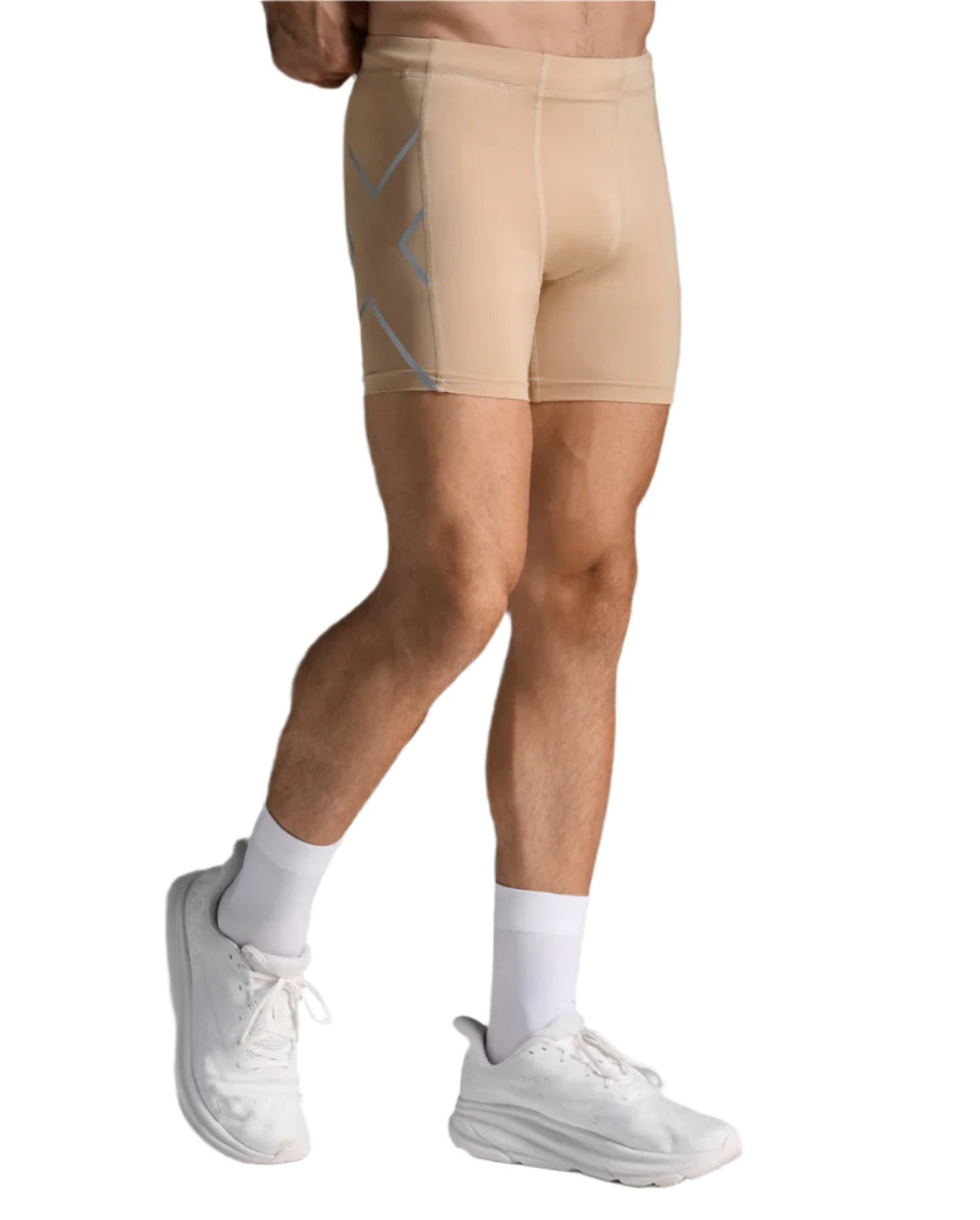 Beige 2XU Core Compression Half Shorts for Men