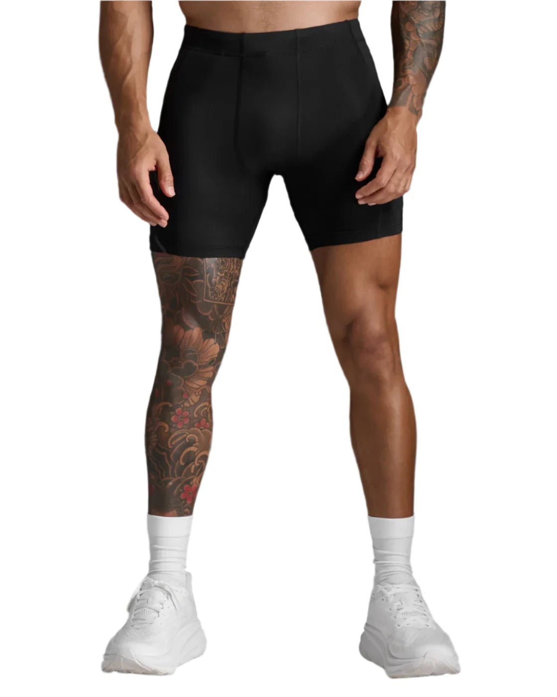 Black 2XU Core Compression Half Shorts for Men