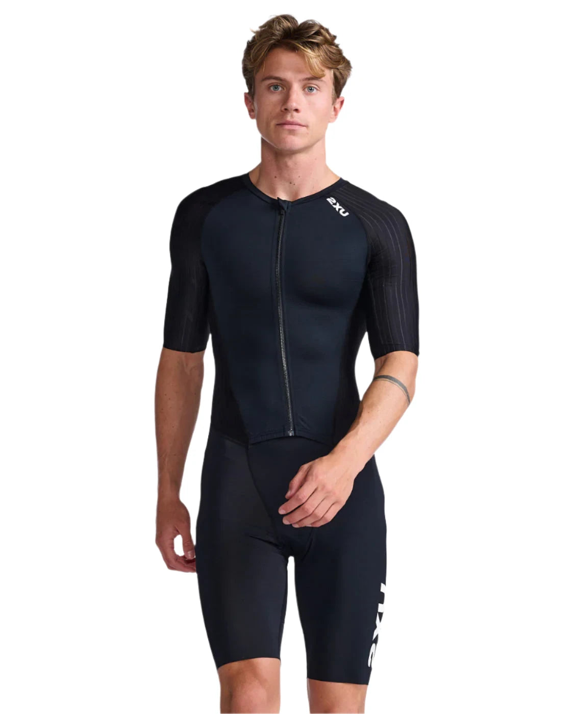 Black 2XU Aero Sleeved Trisuit for Men