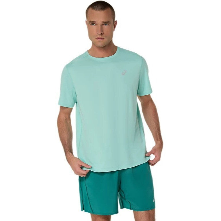 Asics Silver Running Short Sleeve Top - Mens