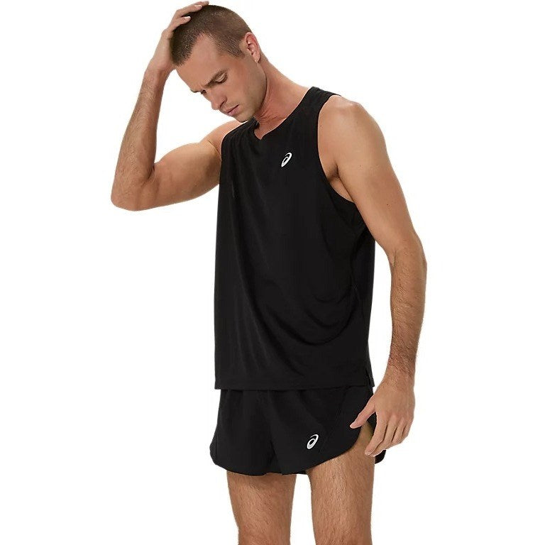 Asics Silver Mens Running Tank Top