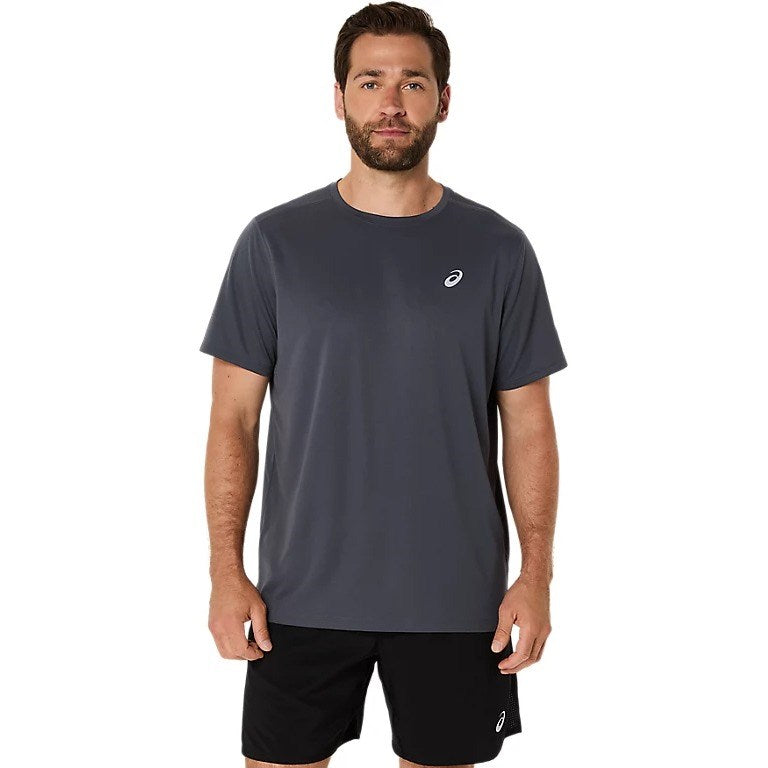 Asics Silver Running Short Sleeve Top - Mens