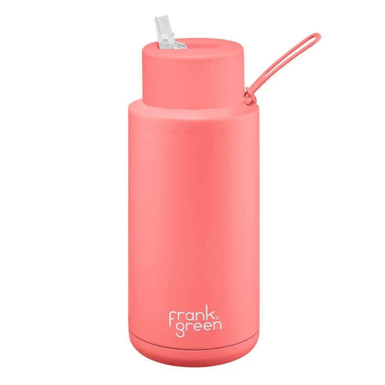 Frank Green Stainless Steel Ceramic Reusable Water Bottle With Straw - 1L