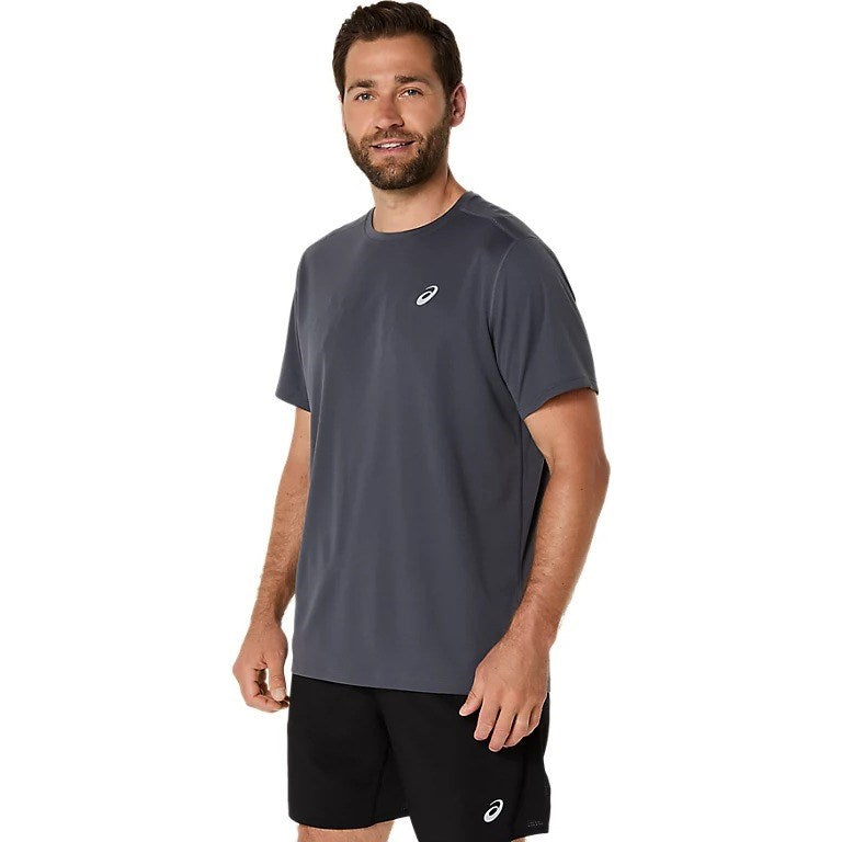 Asics Silver Running Short Sleeve Top - Mens