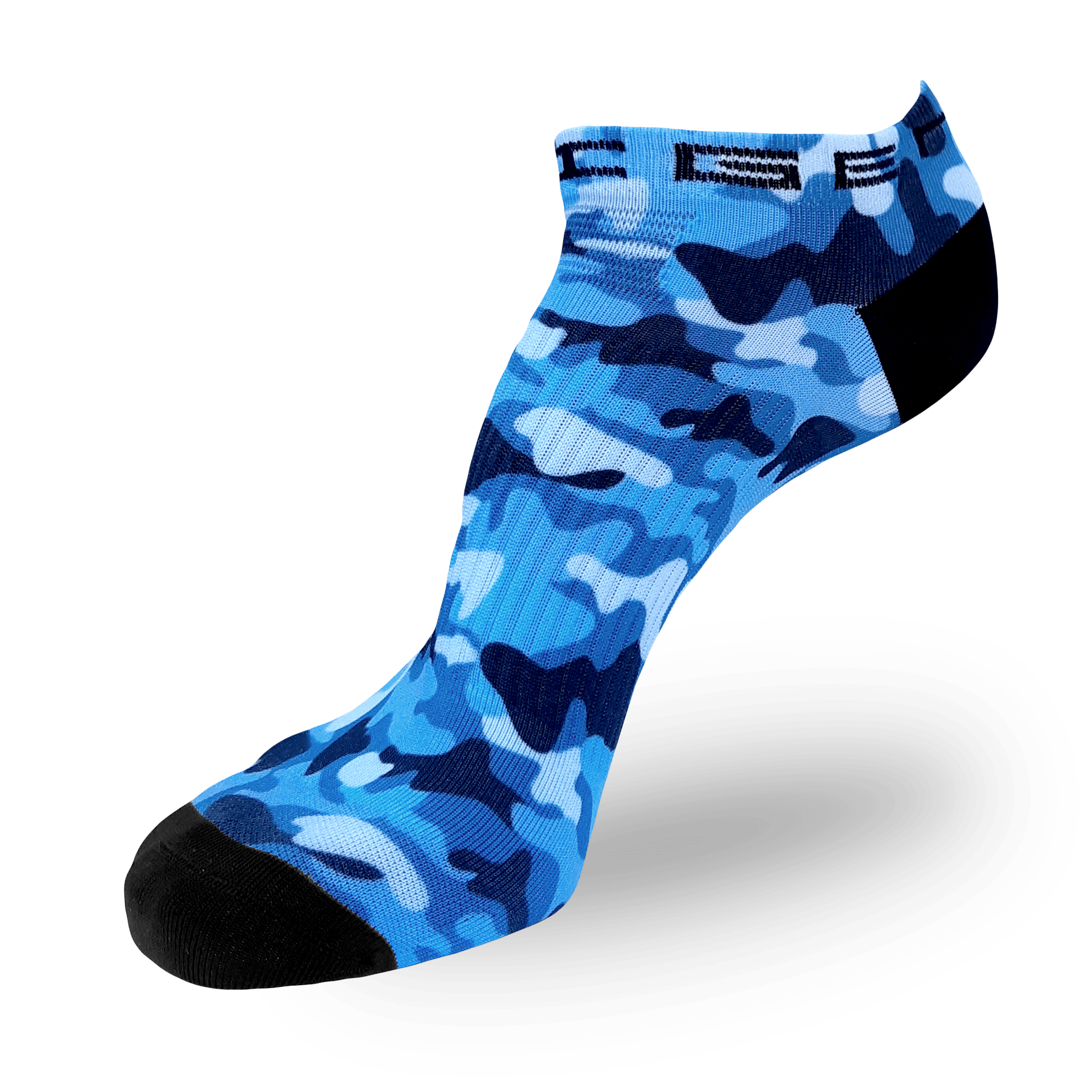 Blue Camo Zero Running Socks