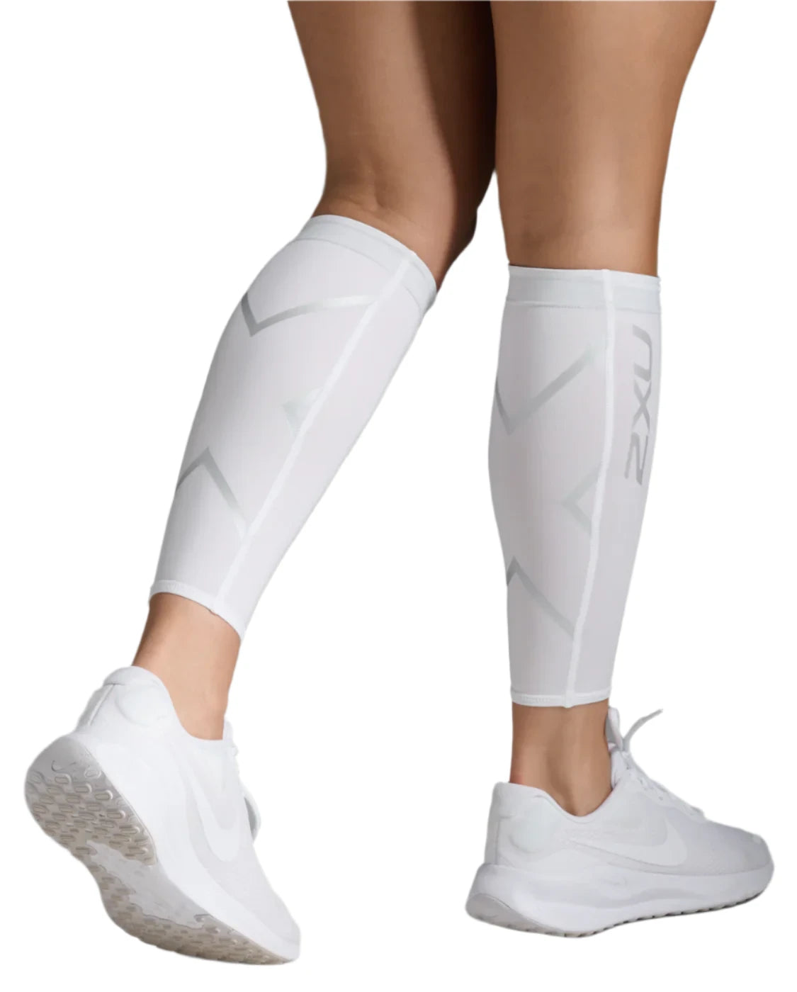 White 2XU Compression Calf Guards