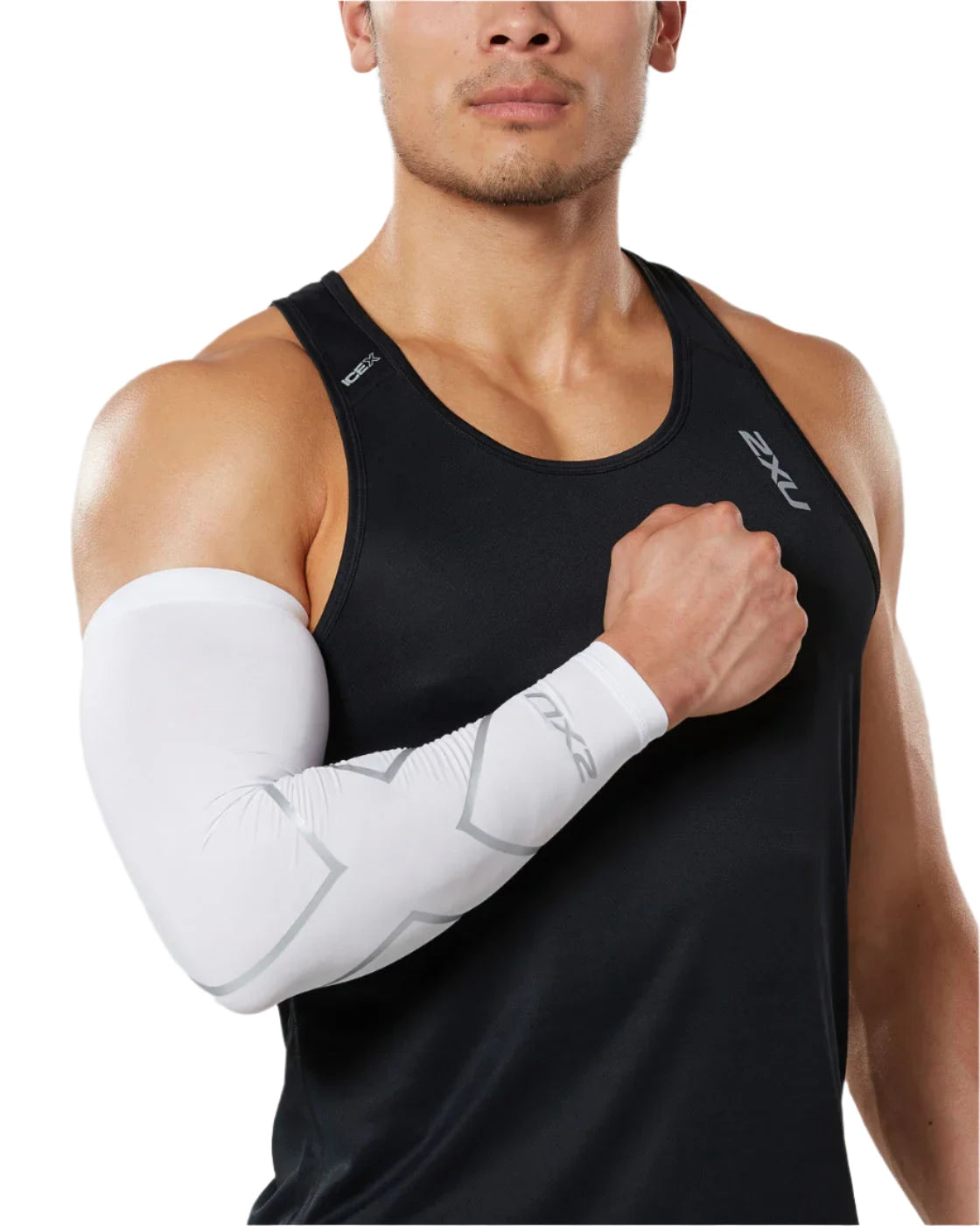 White 2XU Compression Arm Guard (Single)