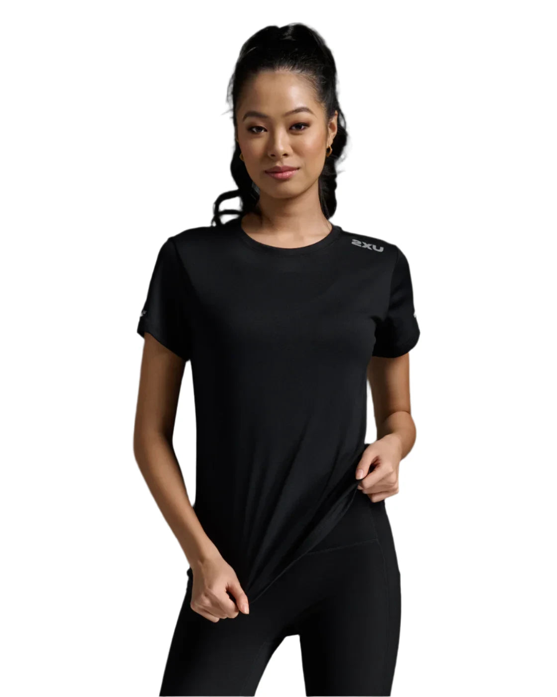 Black 2XU Aero Short Sleeve Running T-Shirt for Women