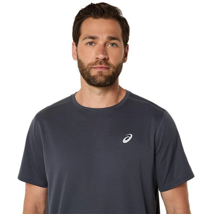 Asics Silver Running Short Sleeve Top - Mens