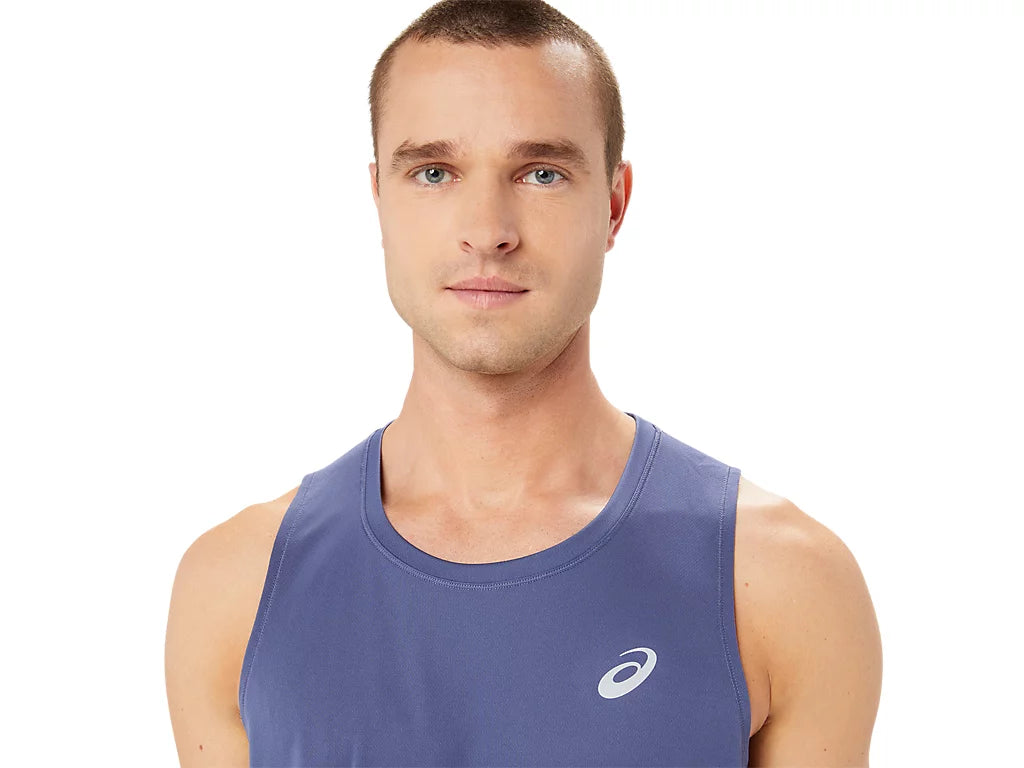 Asics Silver Running Singlet - Mens