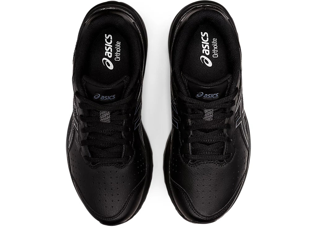 Asics black leather walking shoes online