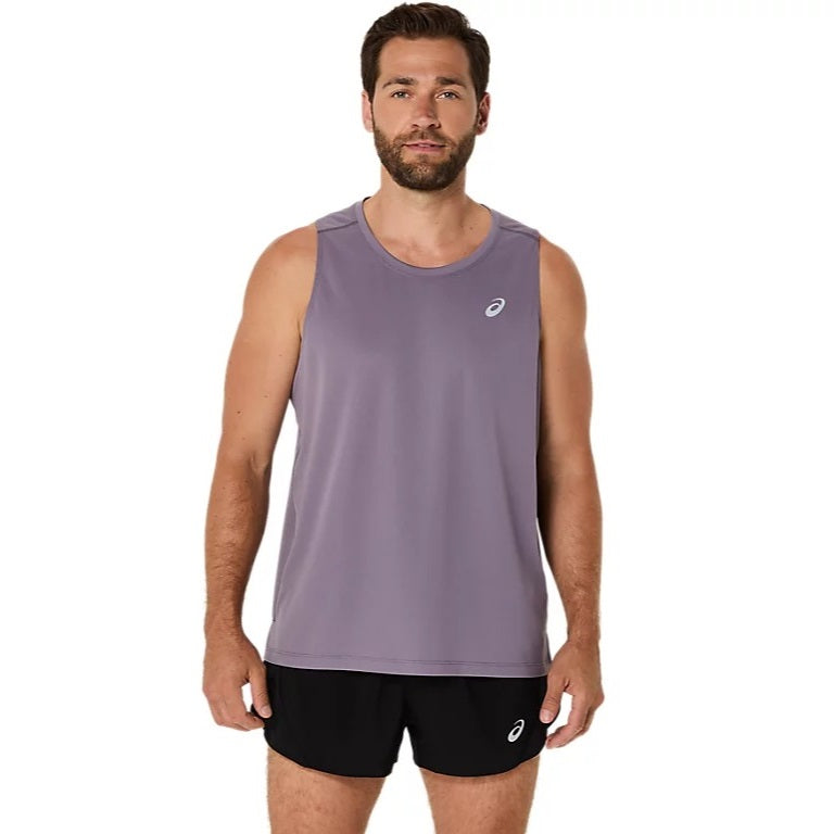 Asics Silver Mens Running Tank Top