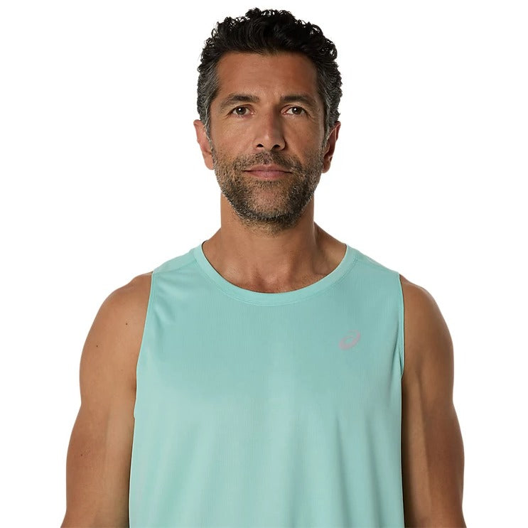 Asics Silver Mens Running Tank Top