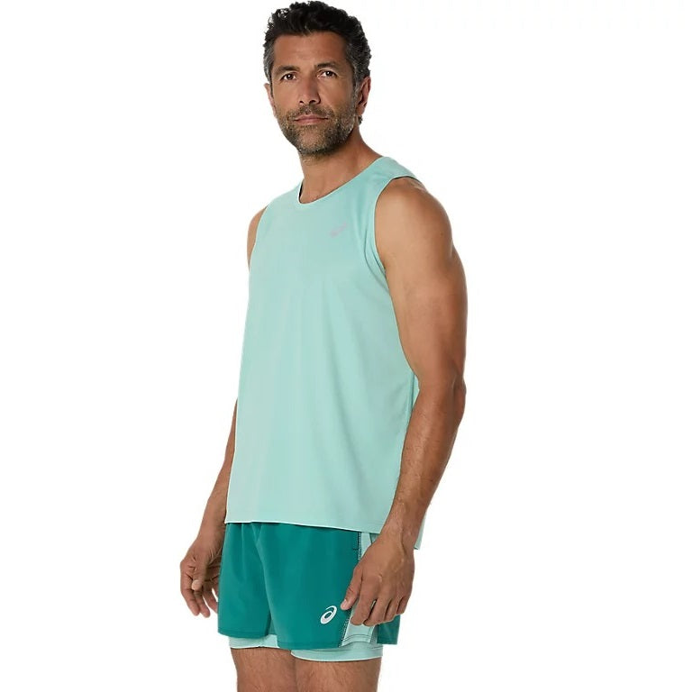 Asics Silver Mens Running Tank Top