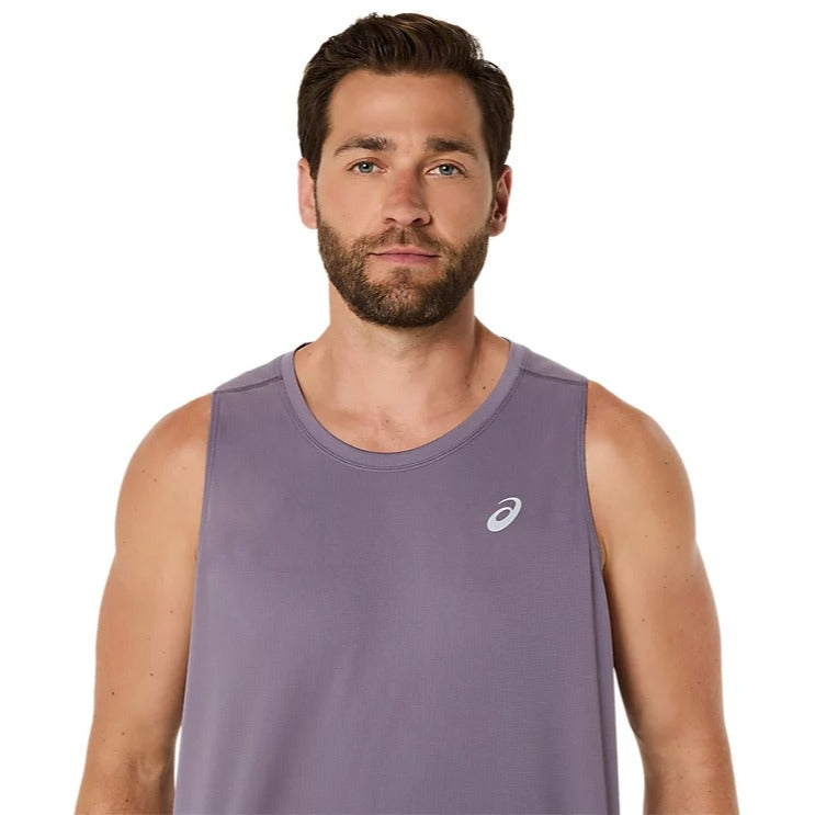 Asics Silver Mens Running Tank Top